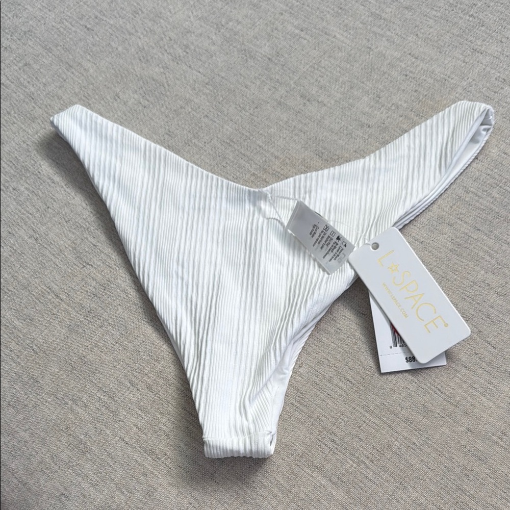 L*Space White Ribbed Bikini Bottom